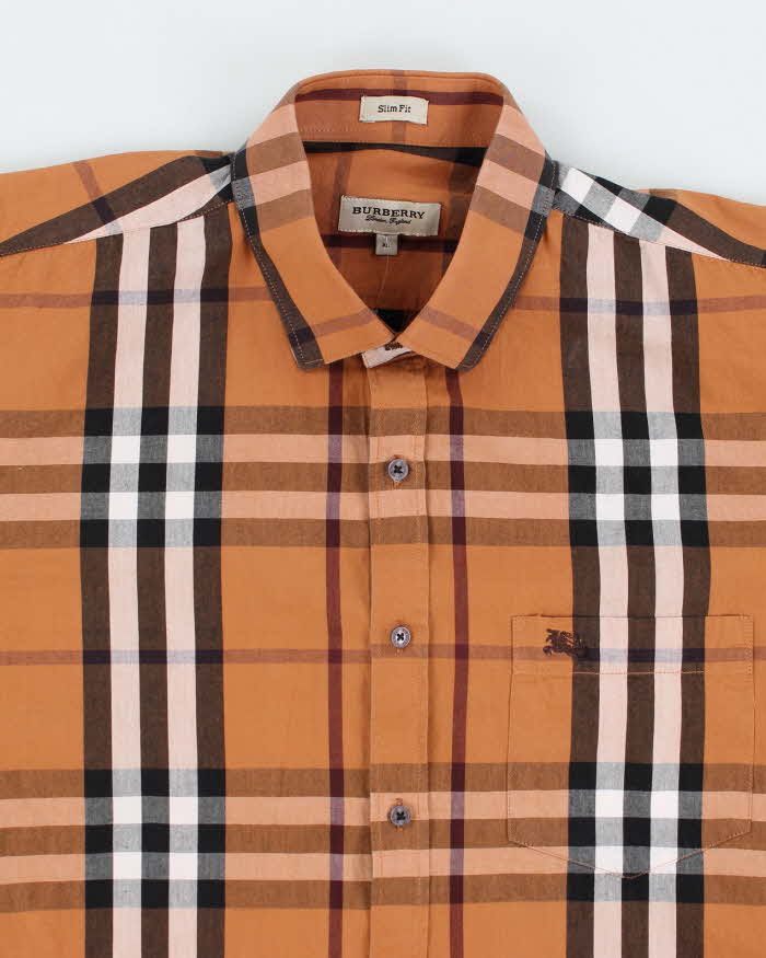 Burberry Men's Brown Check Shirt - XL