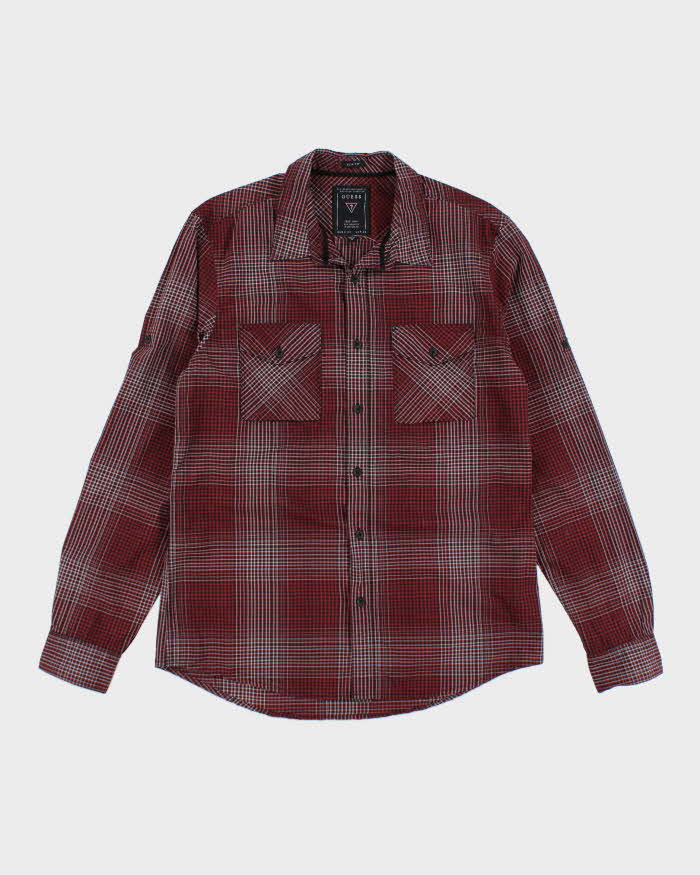 Y2k 00s Guess Check Long Sleeve Shirt - M