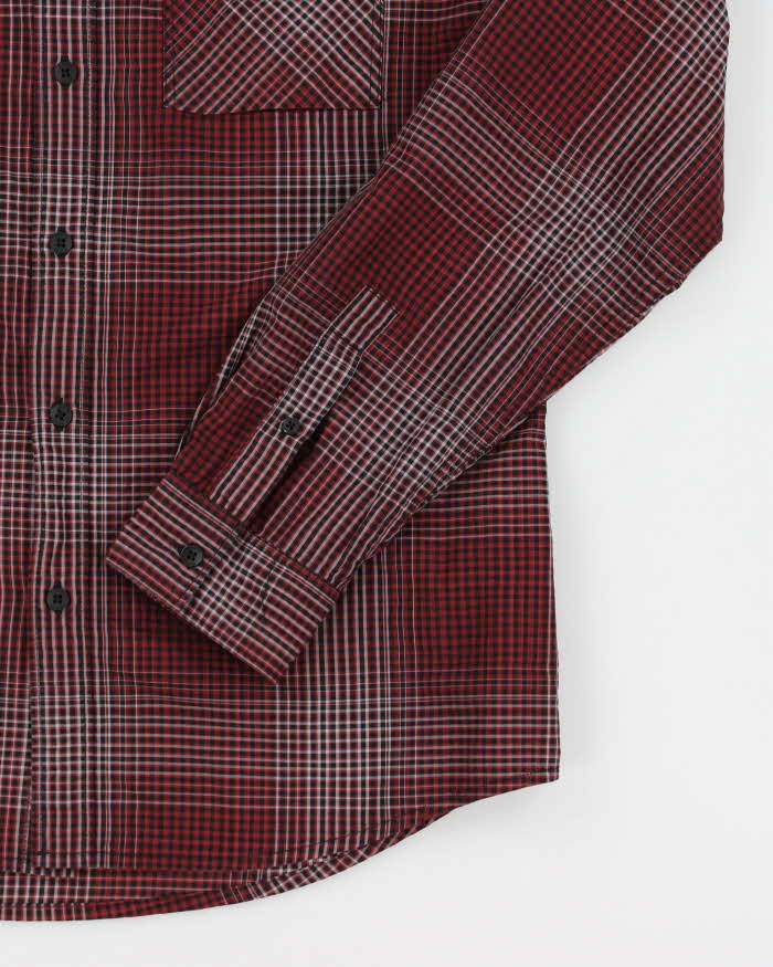 Y2k 00s Guess Check Long Sleeve Shirt - M