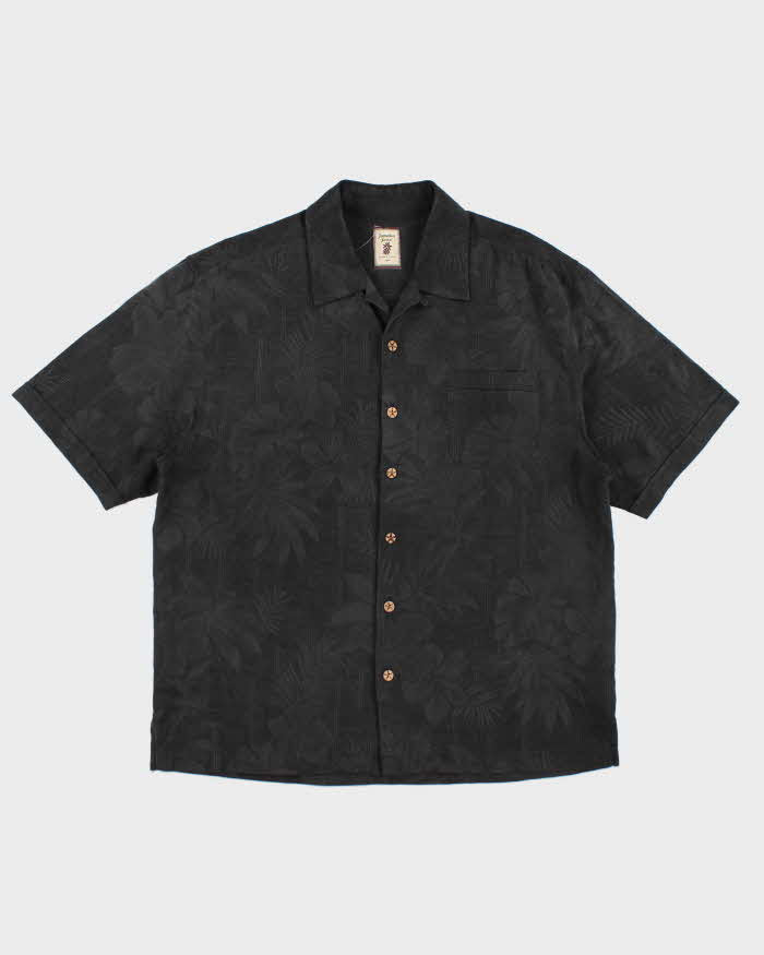 Jamaica Jaxx Black Hawaiian Silk Shirt - L