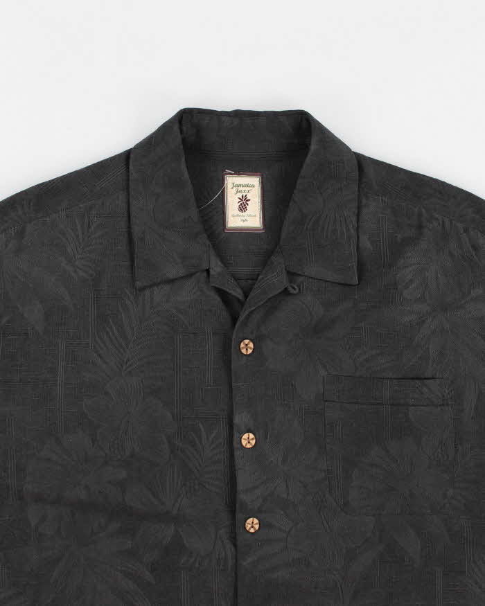 Jamaica Jaxx Black Hawaiian Silk Shirt - L