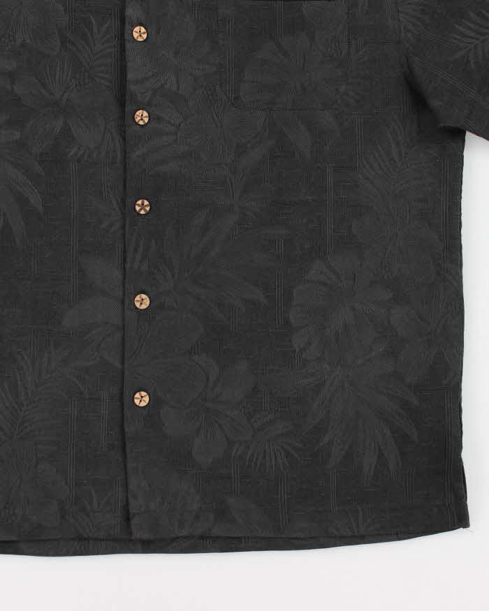 Jamaica Jaxx Black Hawaiian Silk Shirt - L