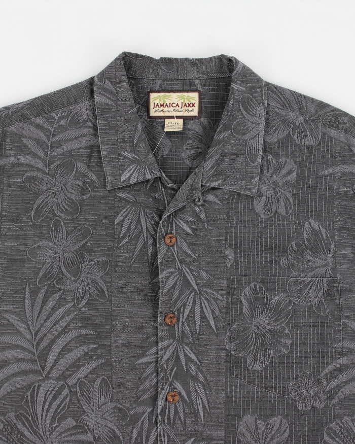 Jamaica Jaxx Grey Hawaiian Silk Shirt - XL