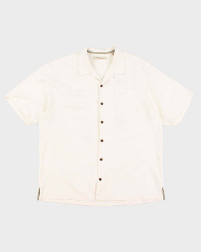 Vintage 90s Tommy Bahama Embroidered Hawaiian Silk Shirt - XL