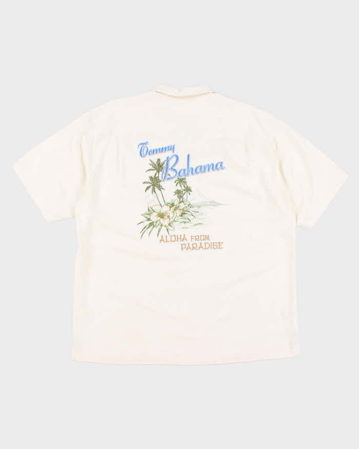 Vintage 90s Tommy Bahama Embroidered Hawaiian Silk Shirt - XL