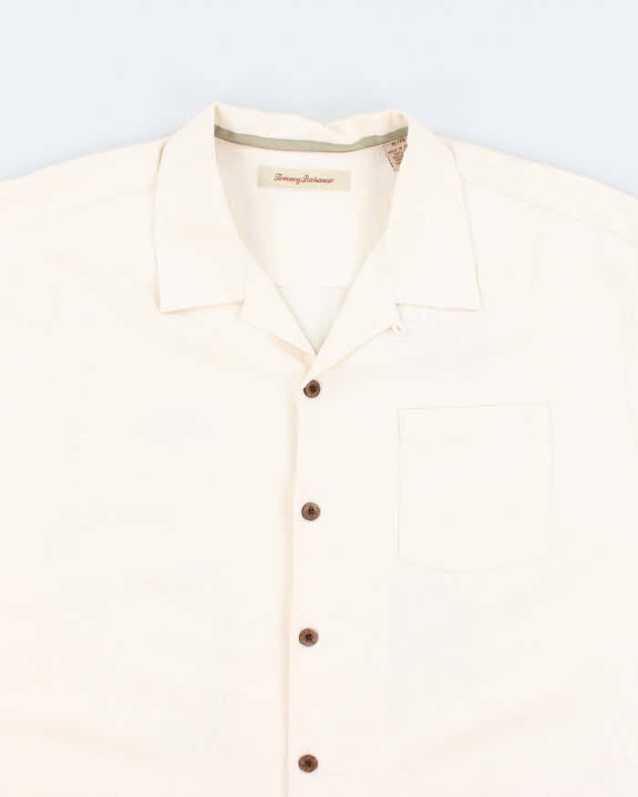 Vintage 90s Tommy Bahama Embroidered Hawaiian Silk Shirt - XL