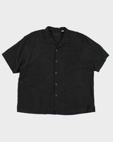 Vintage 90s Tommy Bahama Black Hawaiian Silk Shirt - XL