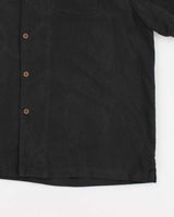 Vintage 90s Tommy Bahama Black Hawaiian Silk Shirt - XL