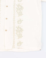 Vintage 90s Tommy Bahama White Embroidered Hawaiian Shirt - L
