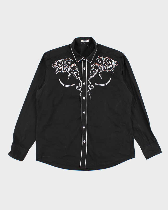 Coofandy Black Western Shirt - L