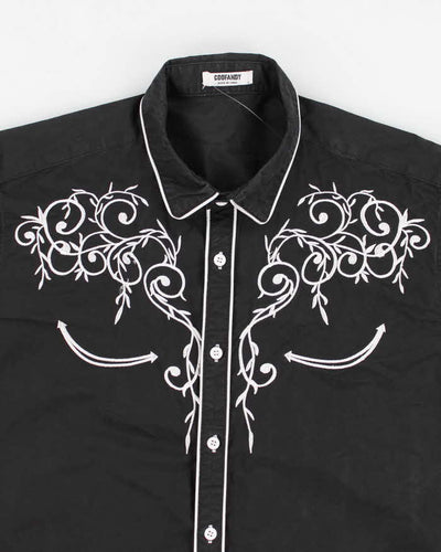 Coofandy Black Western Shirt - L