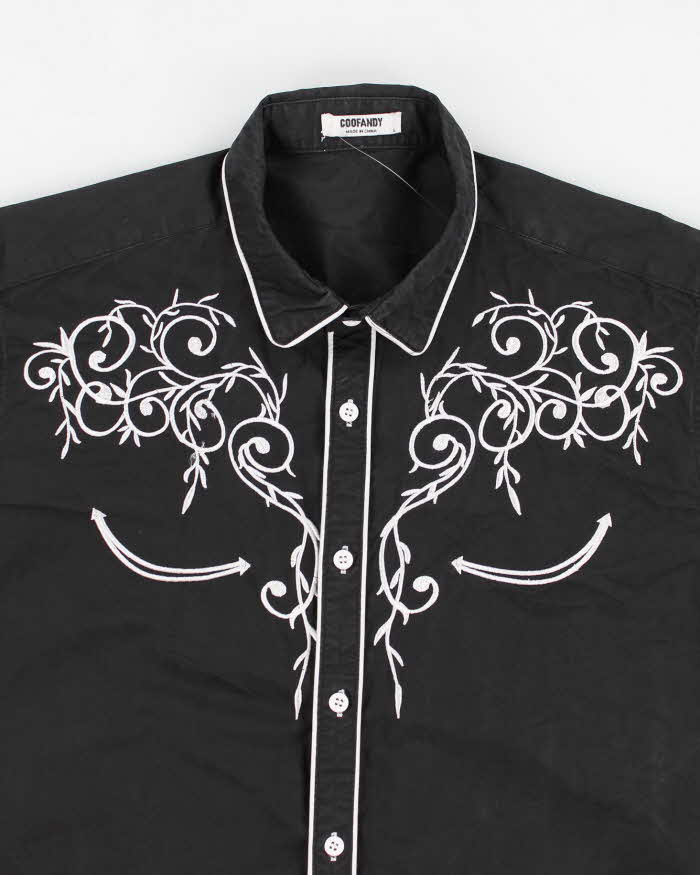 Coofandy Black Western Shirt - L