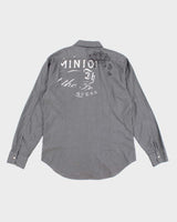Y2k 00s Guess Embroidered Grey Shirt - L