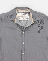 Y2k 00s Guess Embroidered Grey Shirt - L