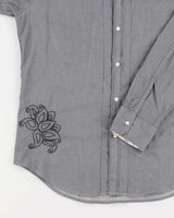 Y2k 00s Guess Embroidered Grey Shirt - L