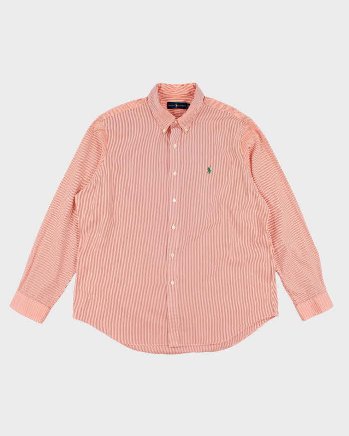Tommy Hilfiger Pin Stripe Orange Shirt - XL