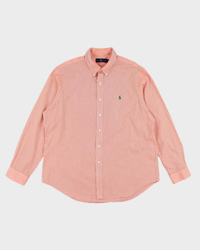 Tommy Hilfiger Pin Stripe Orange Shirt - XL