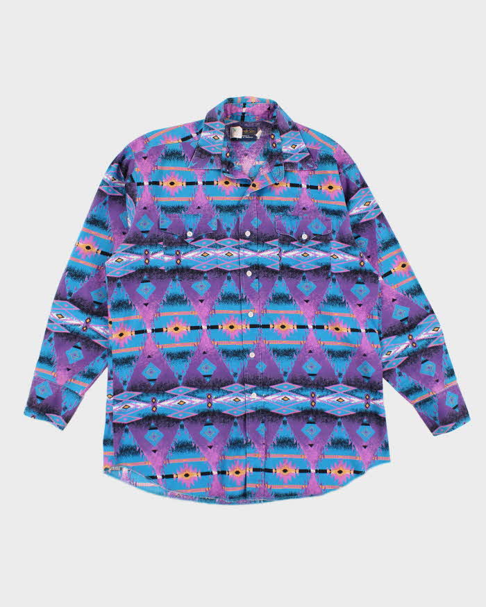 Vintage 90s Panhandle Slim Pattern Western Shirt - L