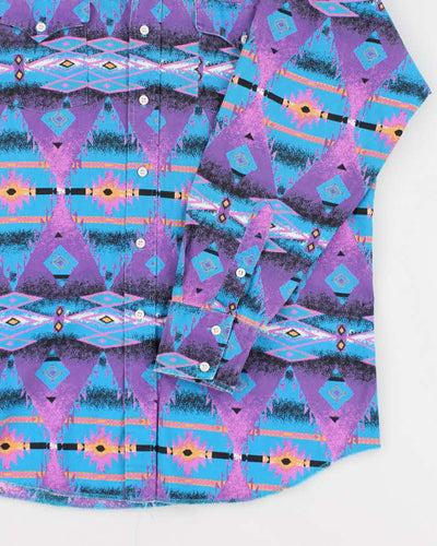 Vintage 90s Panhandle Slim Pattern Western Shirt - L