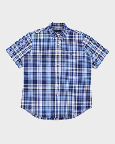 Ralph Lauren Blue Check Short Sleeve Shirt - L
