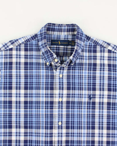 Ralph Lauren Blue Check Short Sleeve Shirt - L