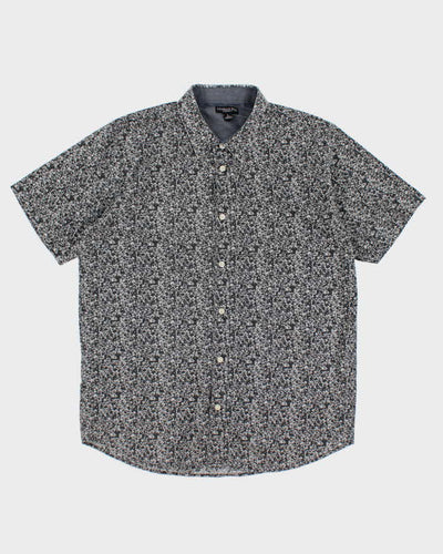 London Fog Grey Floral Shirt - L