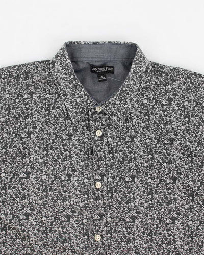 London Fog Grey Floral Shirt - L
