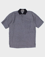 90's Patterned Polo Style Shirt - XL