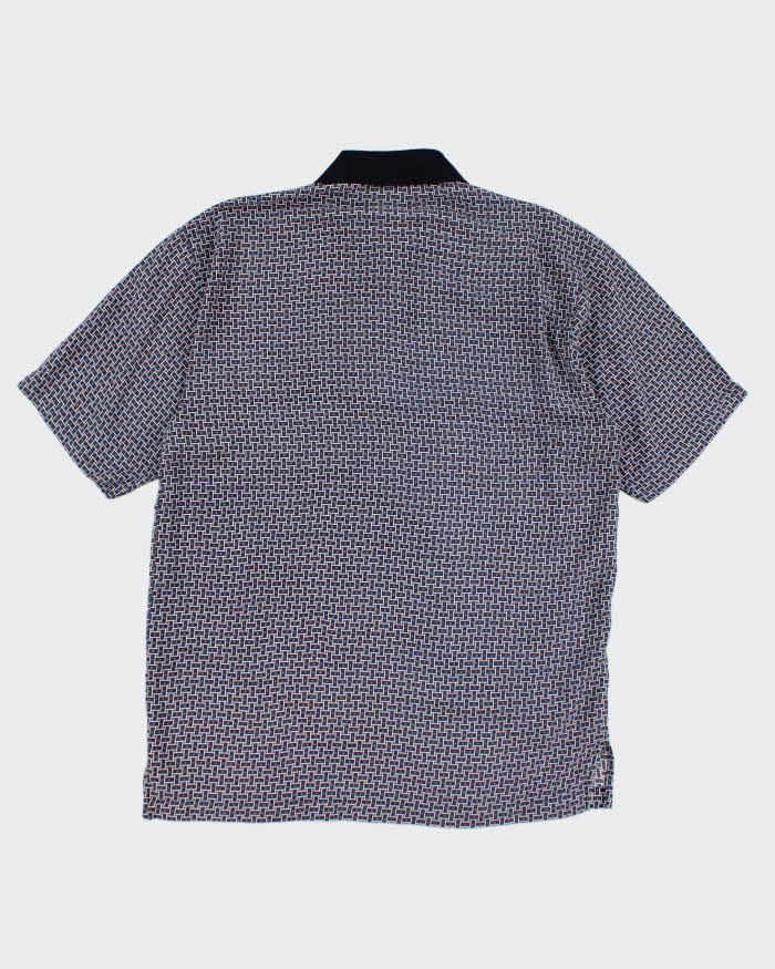 90's Patterned Polo Style Shirt - XL