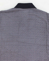 90's Patterned Polo Style Shirt - XL