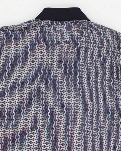 90's Patterned Polo Style Shirt - XL