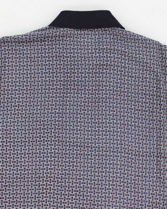 90's Patterned Polo Style Shirt - XL