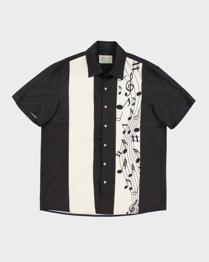 00s Music Notes Short Sleeve Shirt - M