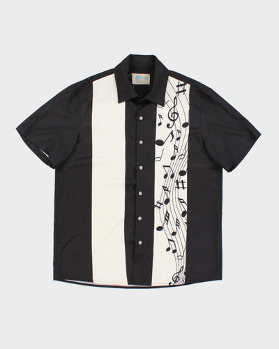 00s Music Notes Short Sleeve Shirt - M