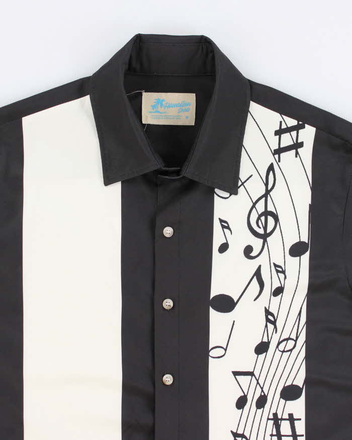00s Music Notes Short Sleeve Shirt - M