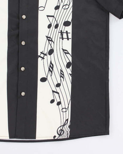 00s Music Notes Short Sleeve Shirt - M