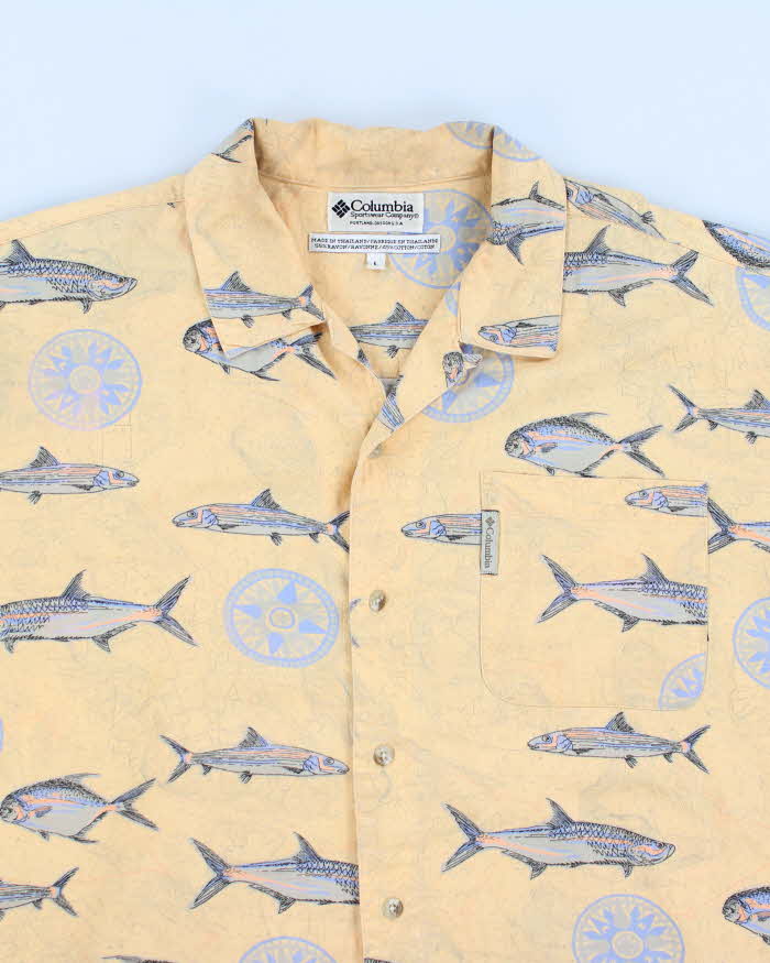 Vintage 90s Columbia Fish Printed Shirt - L