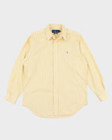 Ralph Lauren Yellow Stripe Long Sleeve Shirt - M