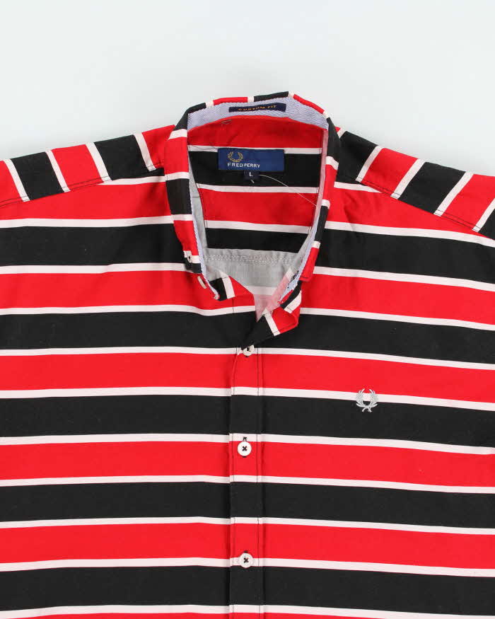 Fred Perry Stripe Long Sleeve Shirt - L