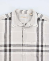Y2k 00s Burberry Grey Check Shirt - M