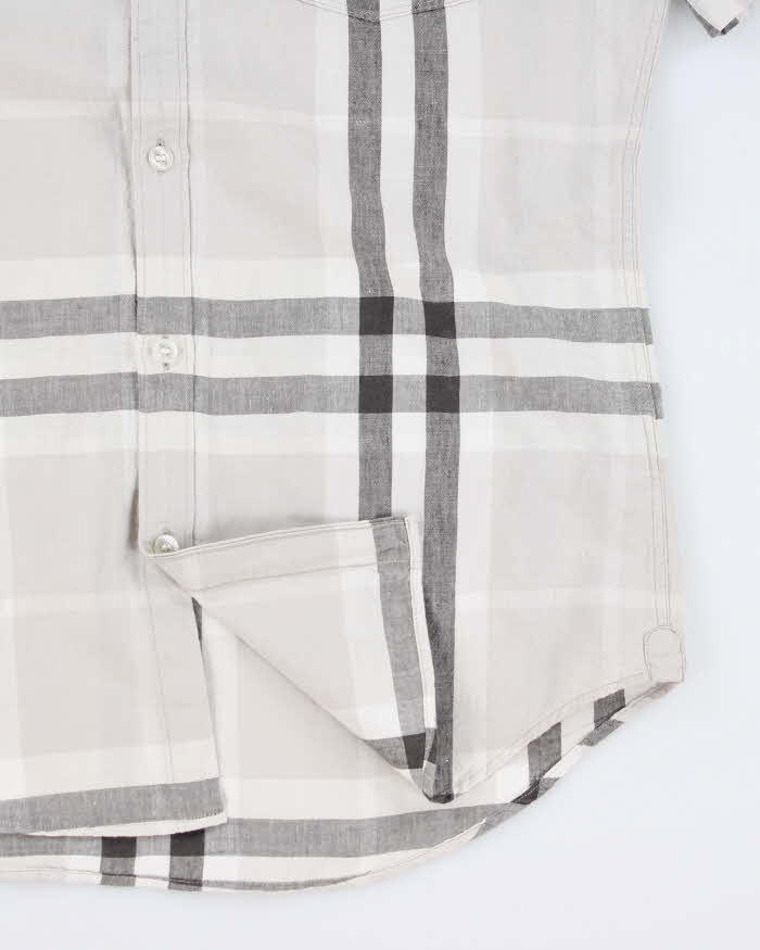 Y2k 00s Burberry Grey Check Shirt - M