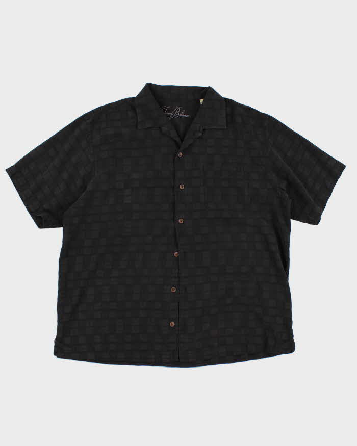 Y2k 00s Tommy Bahama  Black Silk Shirt - XL