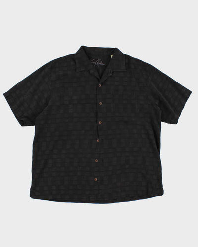 Y2k 00s Tommy Bahama  Black Silk Shirt - XL