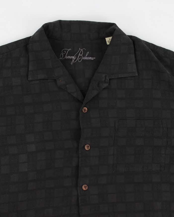 Y2k 00s Tommy Bahama  Black Silk Shirt - XL