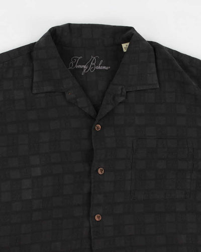 Y2k 00s Tommy Bahama  Black Silk Shirt - XL