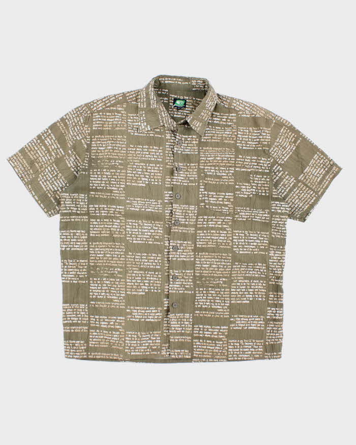 90s Point Zero Khaki Short Sleeve Shirt - M