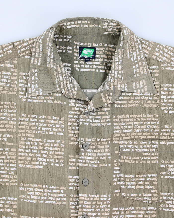 90s Point Zero Khaki Short Sleeve Shirt - M