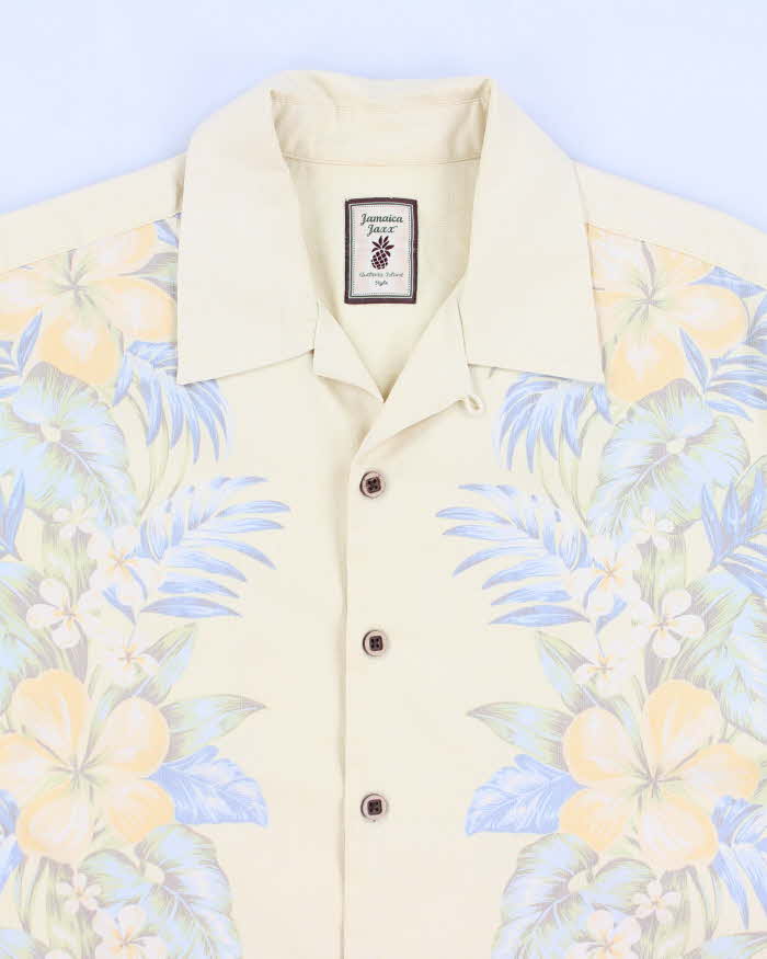 Jamaica Jaxx Silk Yellow Hawaiian Shirt - M