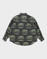 Vintage 90s Barn Fly Cowboy Print Shirt - XL