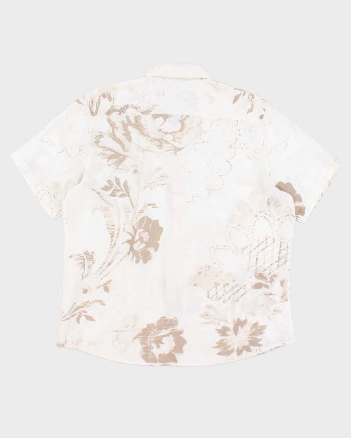 Calvin Klein Linen Pattern Short Sleeve Shirt - XL